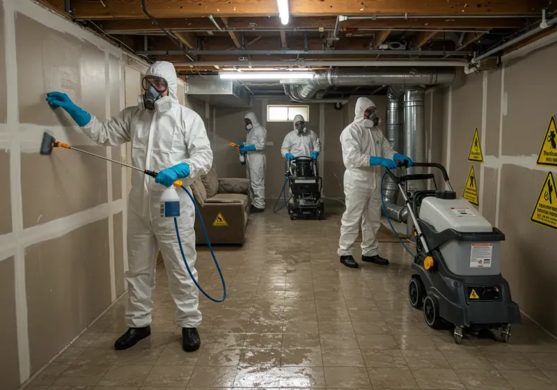 Basement Moisture Removal and Structural Drying process in Moore Haven, FL